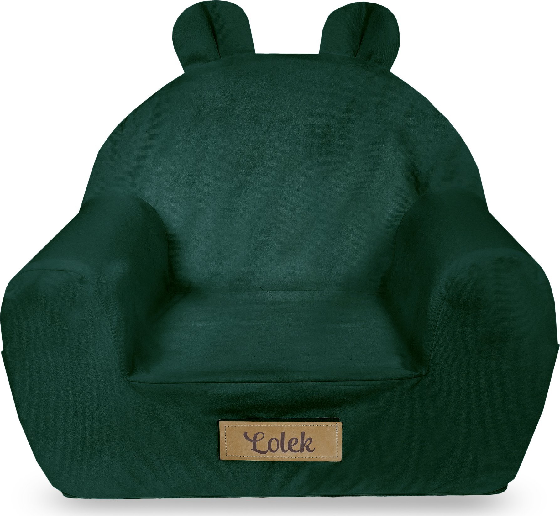 Blomster Fotelik dziecięcy z uszami butelkowa zieleń