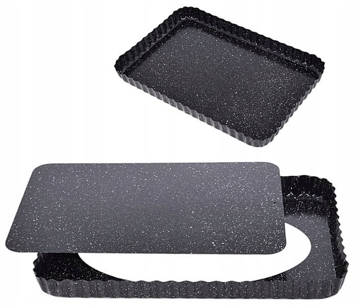 BLACHA FORMA DO PIECZENIA 31X21X3 CM Z WYJMOWANYM DNEM POWŁOKA NIEPRZYWIERALNA BRUNBESTE BB-3650