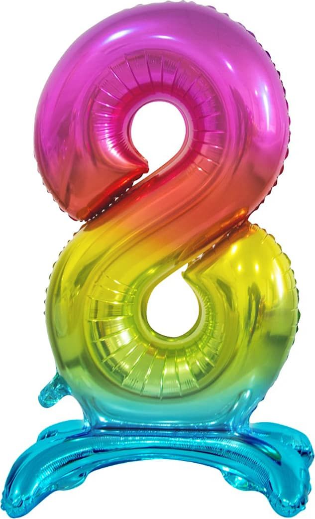 GoDan Balon foliowy cyfra 8 tęczowa - 74 cm uniwersalny