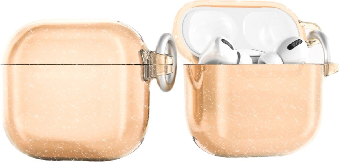 Etui brokatowe na AirPods 4 - złote
