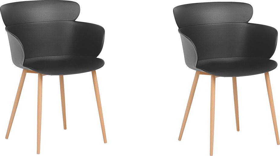 Beliani Zestaw 2 krzeseł do jadalni czarny SUMKLEY