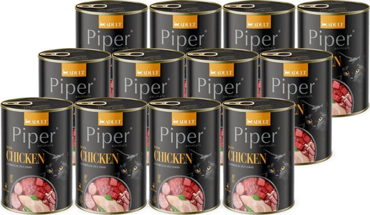 Mokra karma dla kota Piper Animals z kurczakiem zestaw 12 x 400 g