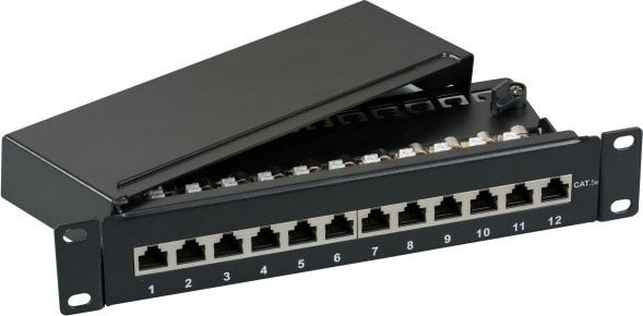 EFB EFB Mini-Patchpanel STP 12xRJ45 Cat.6A,10" 1HE,grau
