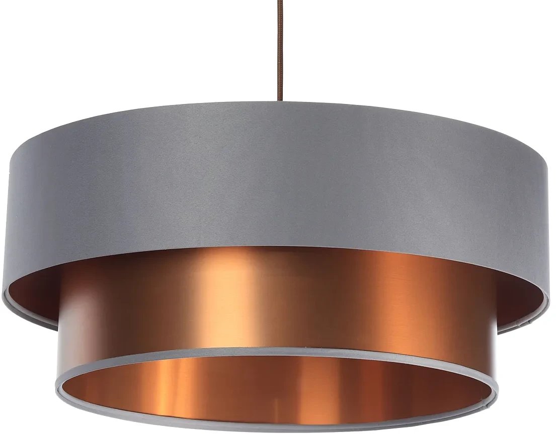Lampa wisząca DOUBLE GRAY 60 szara/miedziana BPS KONCEPT