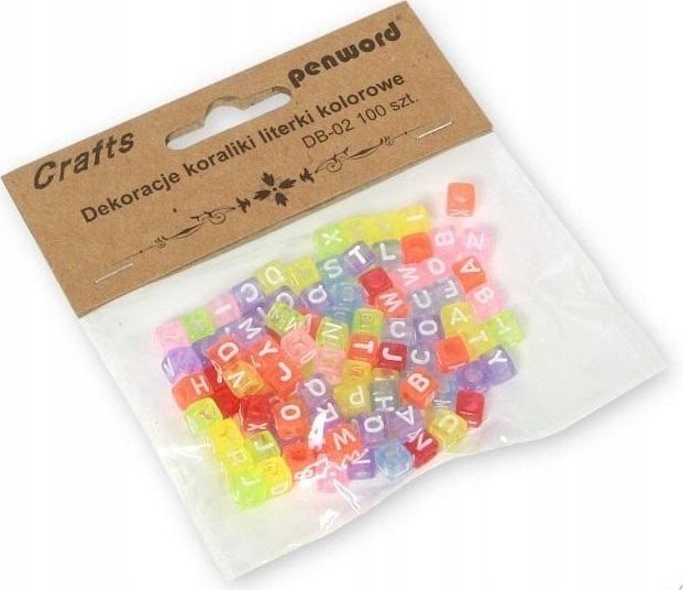 Polsirhurt Koraliki do dekoracji DB-02 Literki kolorowe 6x6mm 100 sztuk