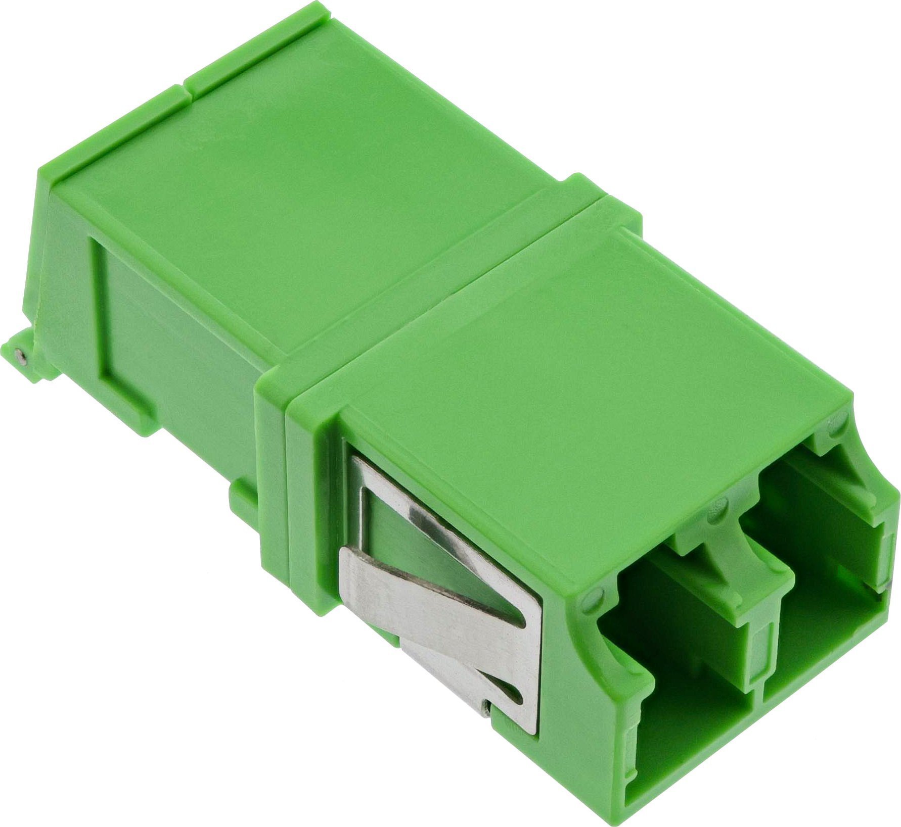 InLine® LWL Kupplung, Duplex LC/LC, singlemode, grün, mit Shutter, Keramik-Hülse