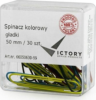 Victory Office Product SPINACZE BIUROWE VICTORY OFFICE 50MM 30 SZT. OKRĄGŁE MIX KOLORÓW POJEMNIK PLASTIKOWY