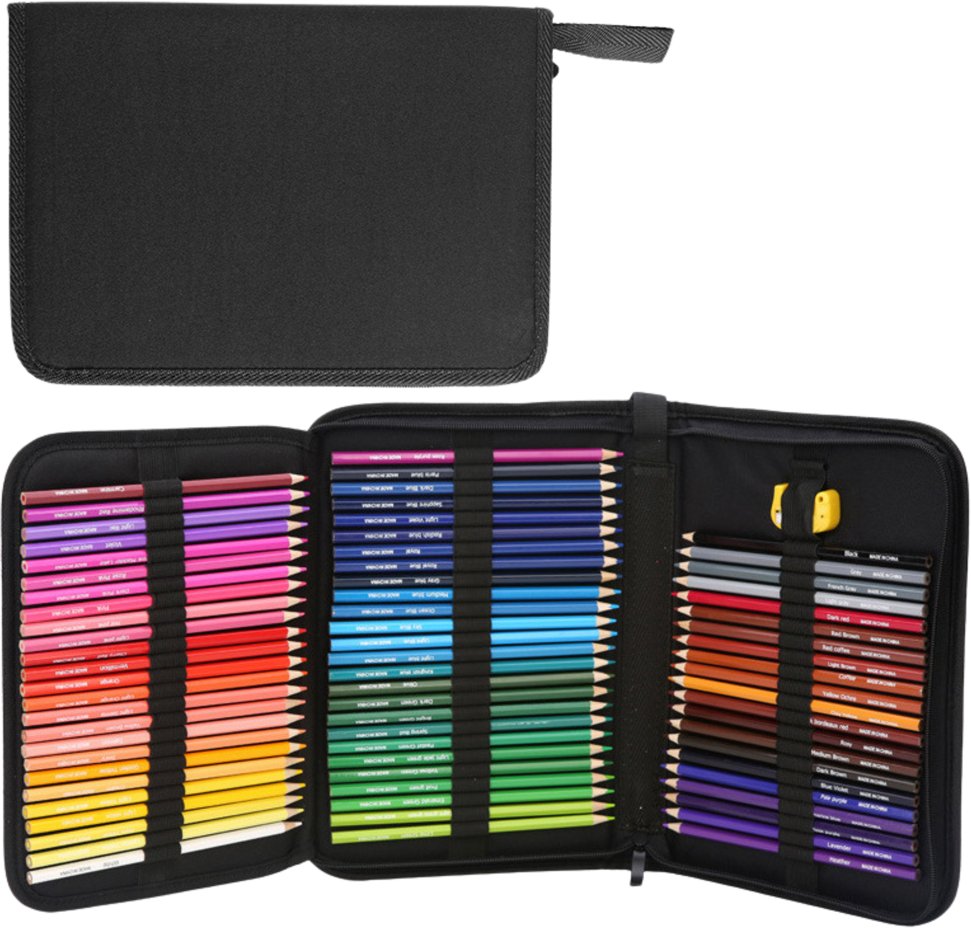 Zestaw Kredki Do Rysowania Szkicowania Sześciokątne Piórnik Etui 72el