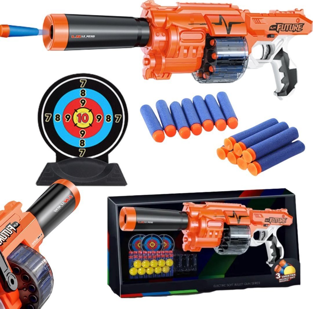 ProNice PISTOLET NA POCISKI PIANKOWE KULKI TARCZE BROŃ ZABAWKA DLA DZIECI