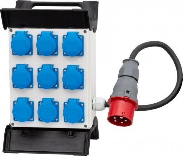 F-Elektro Rozdzielnica R-240 9x230V + OW 5x2,5mm2-1,5m, Wt.16/5 stelaż plastik