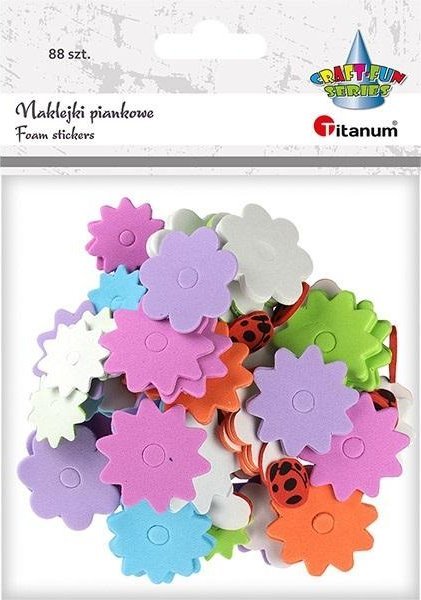 Titanum Naklejki piankowe kwiaty mix 88szt