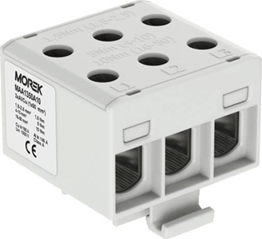 MOREK Złączka szynowa 1,5-50mm2 szara 6-otwor. zacisk. 3P MAA1350A10 Morek 4382