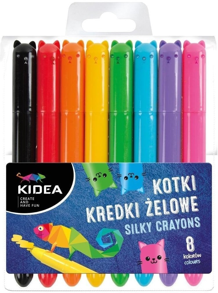 KREDKI GEL 8KOL KOTKI W SZTYFCIE DERF KIDEA ETUI