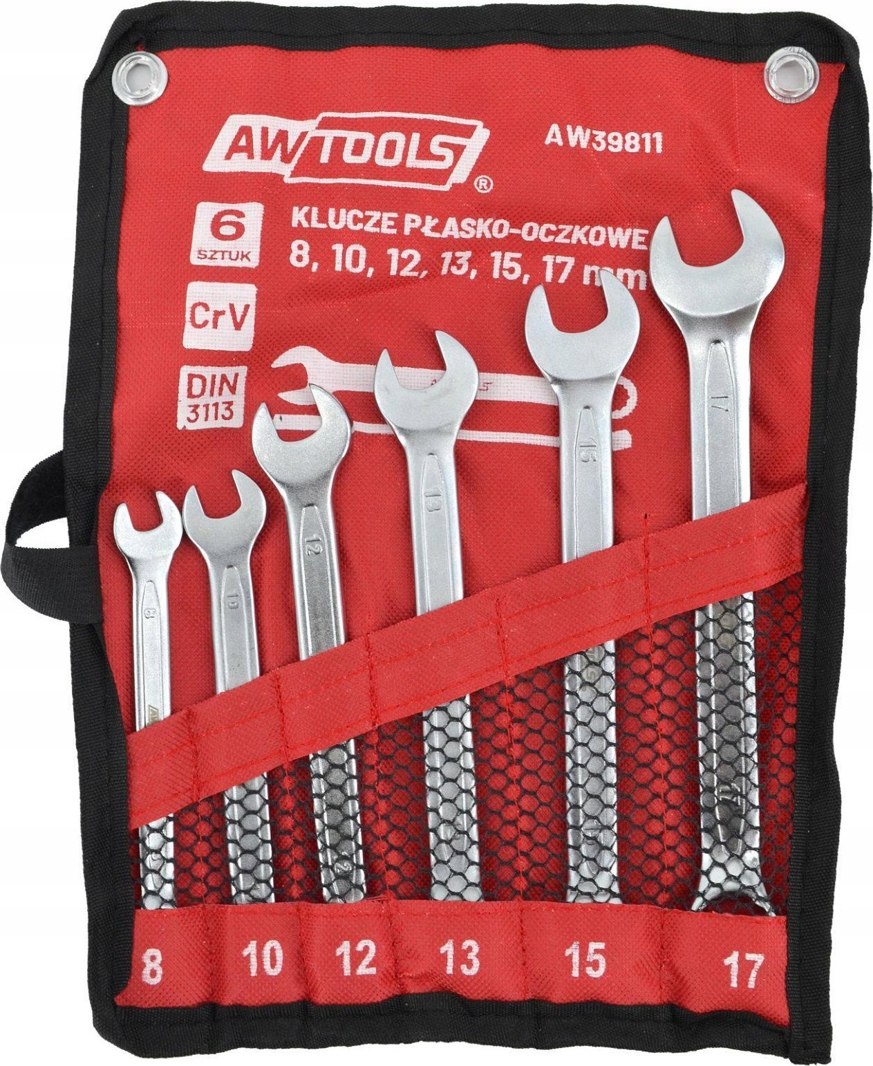 AWTools AW KLUCZ PŁASKO-OCZKOWY KPL. 6szt./8mm-17-mm