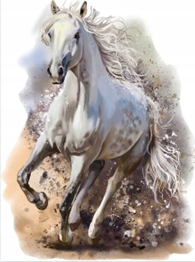 Norimpex Diamentowa Mozaika Koń Biały Rumak 30x40