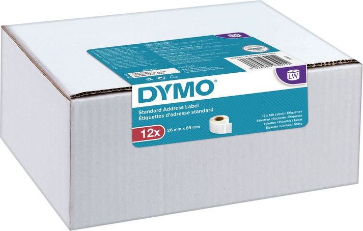Dymo Etykiety standardowe adresowe 89x28mm białe 2093091 12 rolek