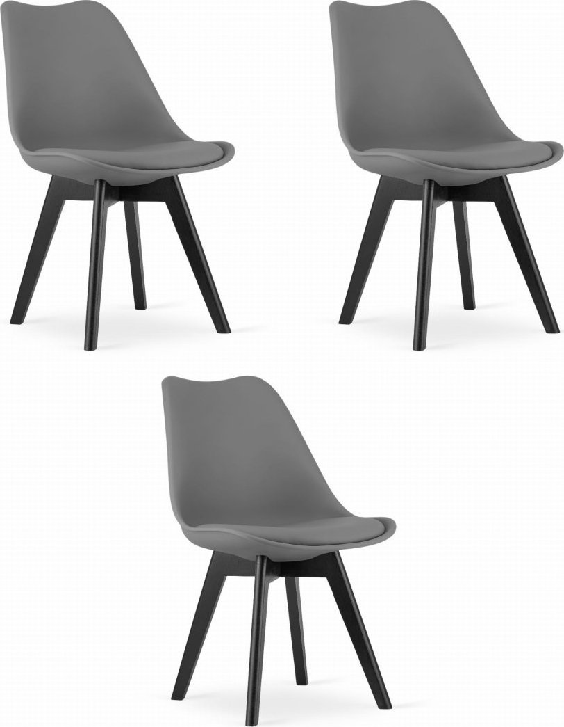 Leobert Krzesło MARK - grafitowe / nogi czarne x 3