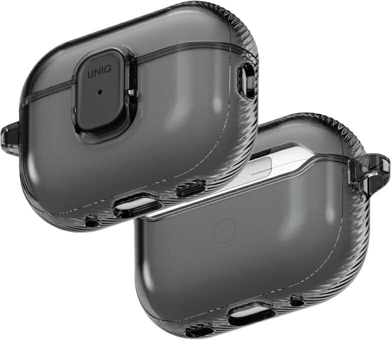 Uniq Etui Glase Pro do Apple AirPods Pro 3 Lock Case smoke