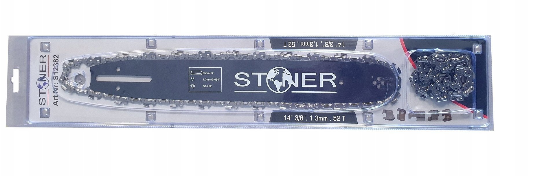 PROWADNICA+2xŁAŃCUCH 14" 3/8 52 ogniw DO PARTNER