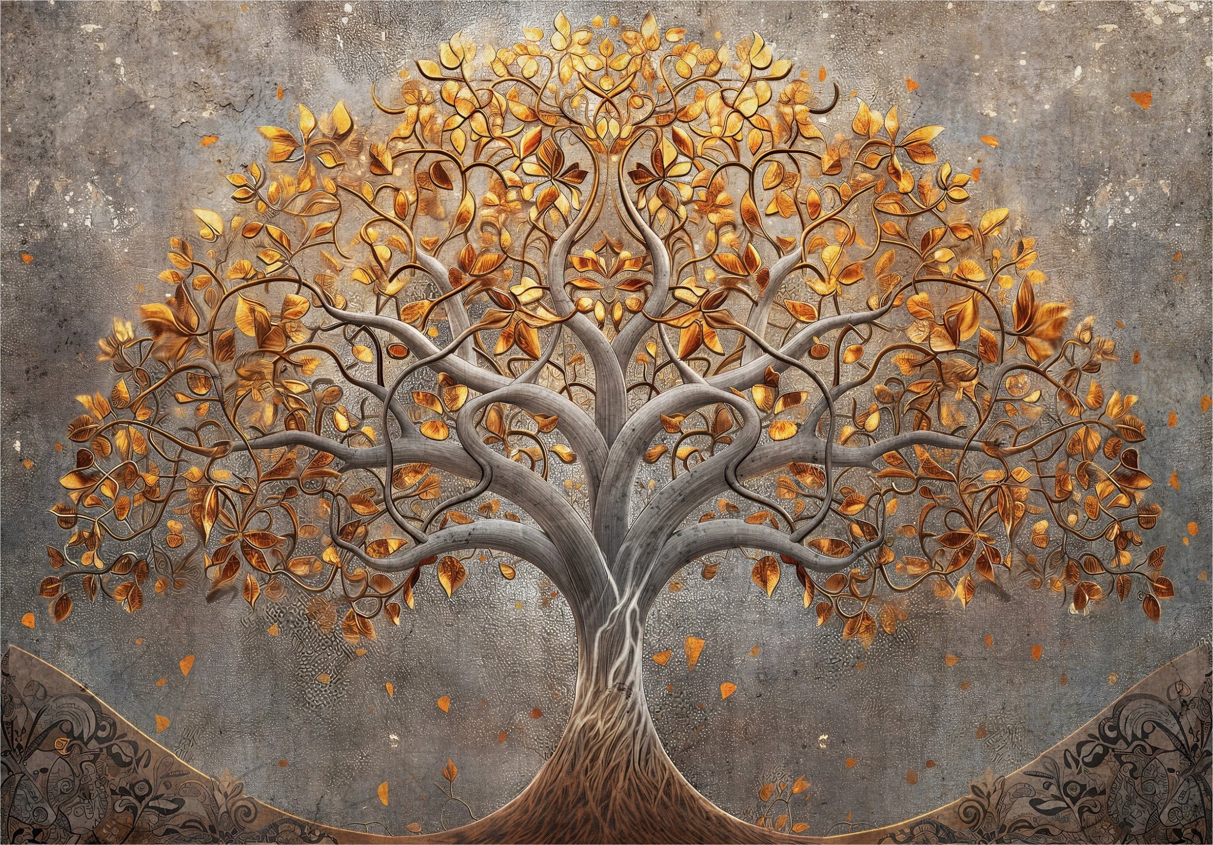 FOTOTAPETA DRZEWO ŻYCIA KWIATY ABSTRAKCJA DO SYPIALNI SALONU TAPETA 300x210