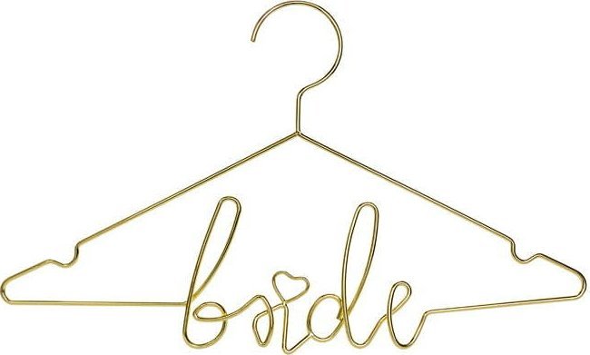 PartyDeco Metalowy wieszak Bride, złoty, 45x27cm one size