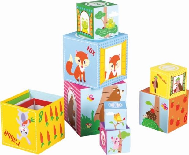 Lelin Układanka klocki kubeczki Leśne