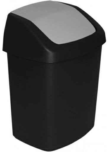 Atkritumu spainis Swing Top 25L 34 6x27 8x51 1cm melna/sudraba 3253923986754