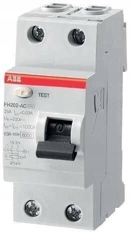 ABB Wyłącznik różnicowy 2P 63A 30mA AC bezzwłoczny FH202 AC-63/0.03 2CSF202002R1630
