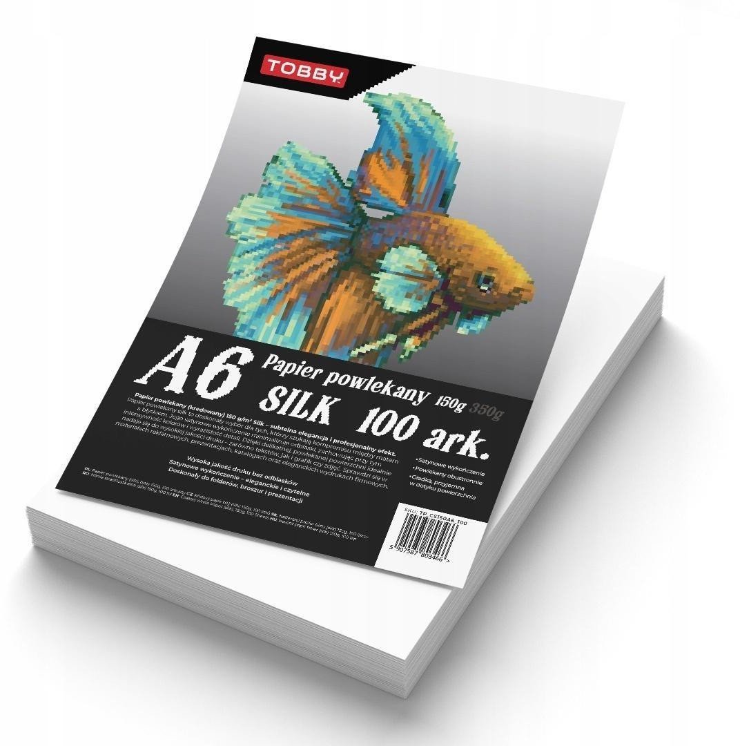 Papier kredowy powlekany A6 150 g/m silk 100 ark