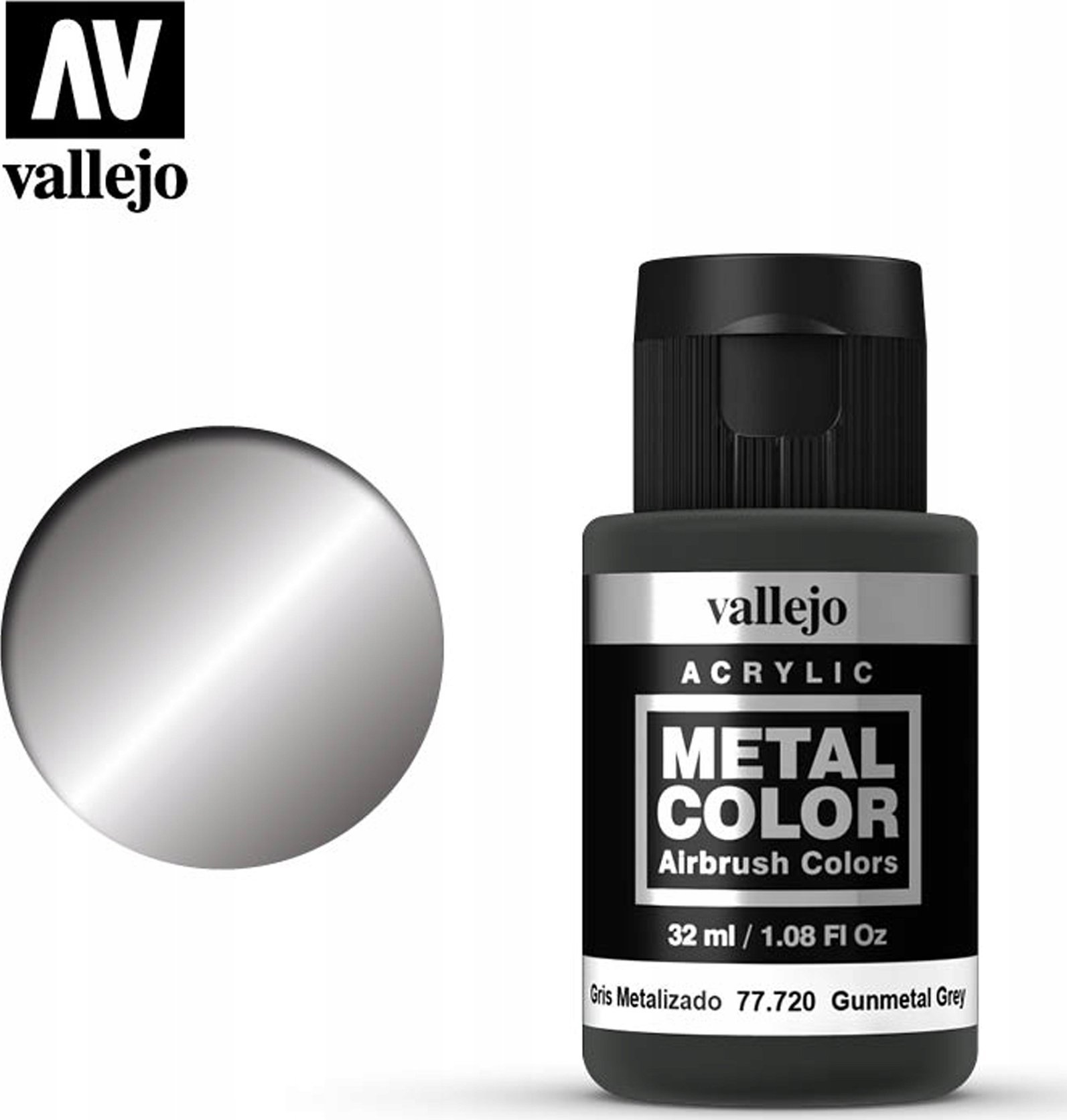 Vallejo Vallejo: 77.720 - Metal Color - Gunmetal (32 ml)