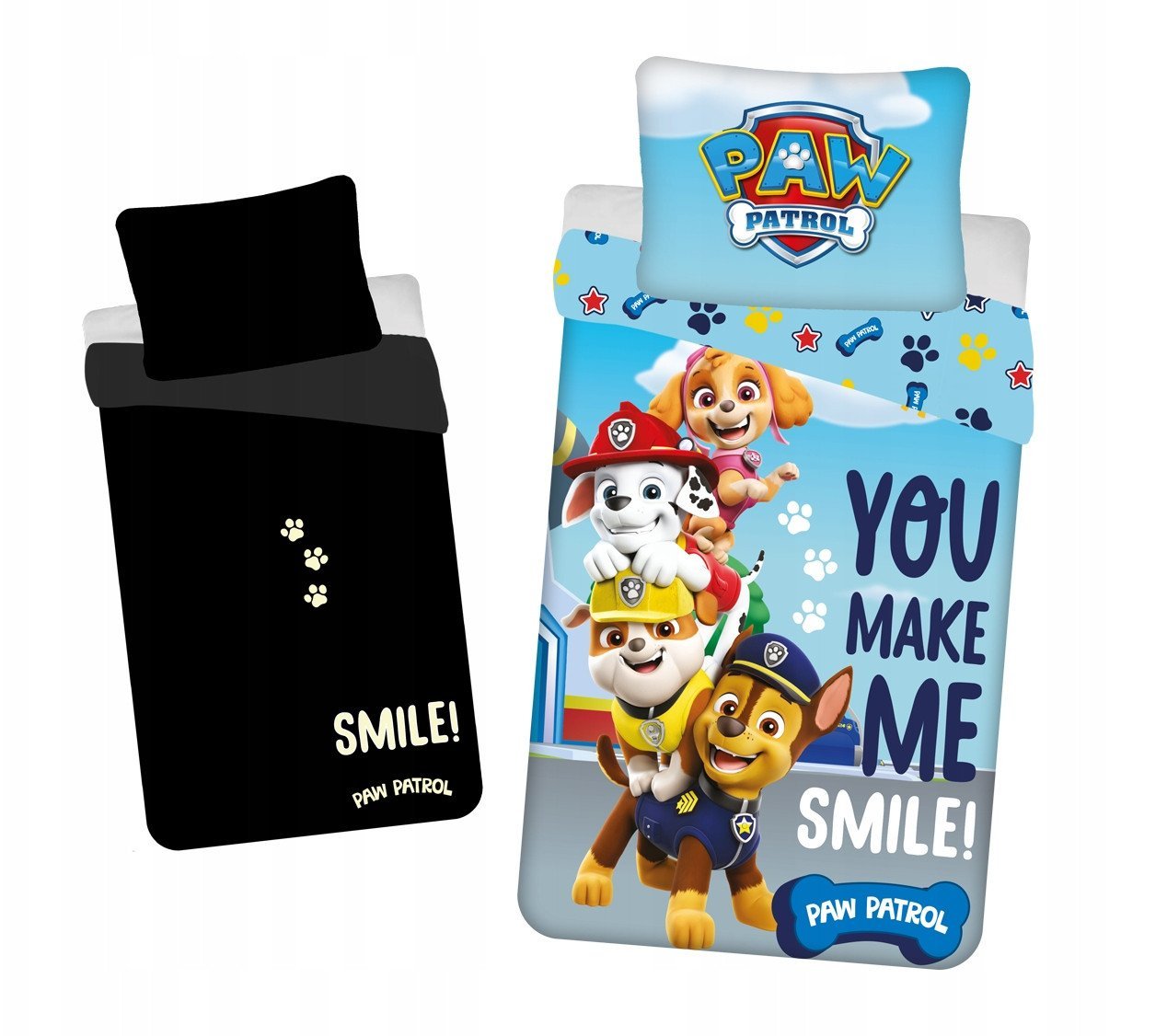 Halantex Dziecięcy świecący w ciemności zestaw pościeli Paw Patrol 140x200 2 części