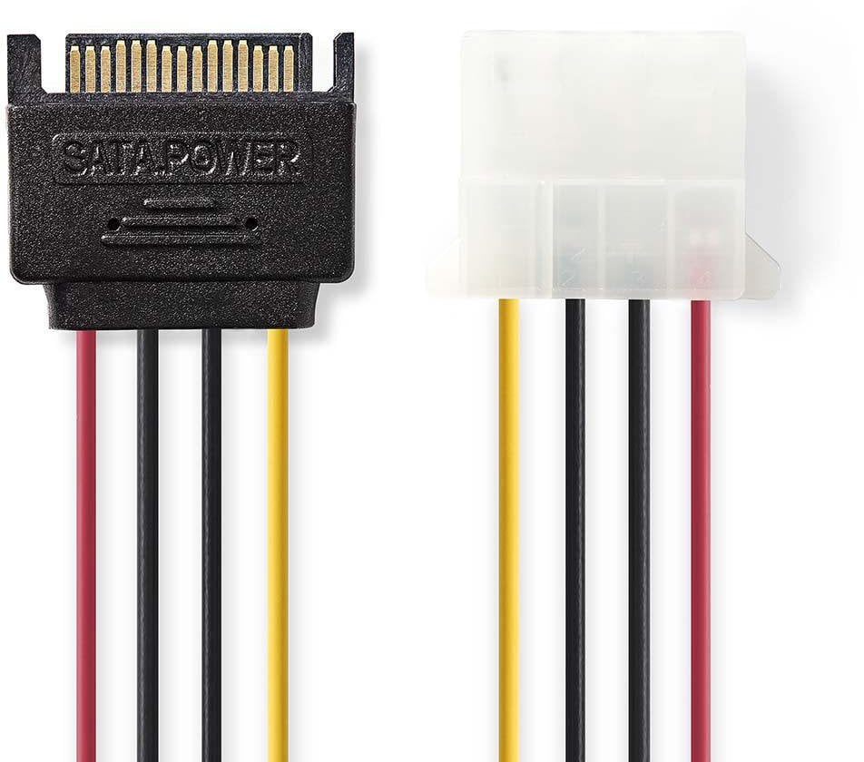 Delock Kabel wewnętrzny SATA 15-Pin Wtyczka Molex Gniazdo Złocony 0.15 m okrągły PVC Wielokolorowy Woreczek plastikowy