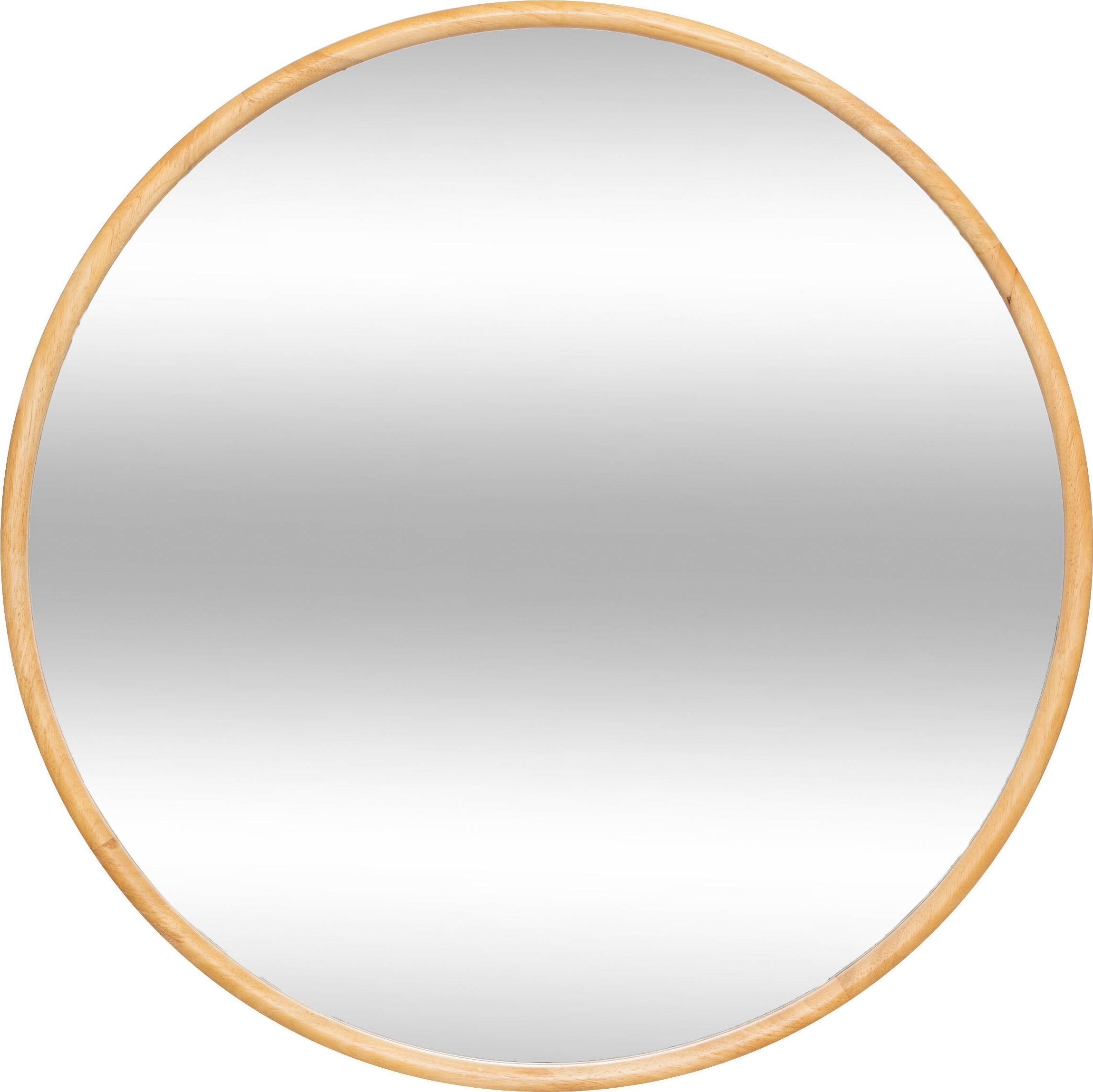 Lustro ścienne KIM w drewnianej ramie, Ø 75 cm