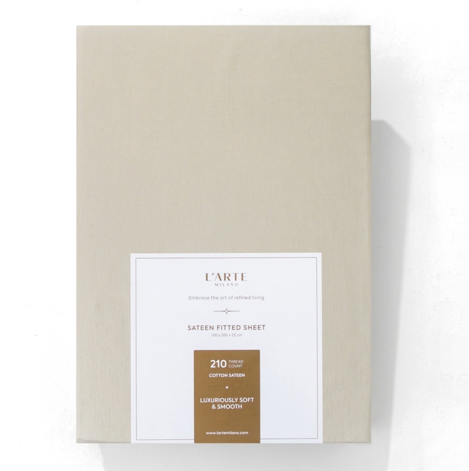 Satynowe prześcieradło z gumką L'ARTE MILANO 180x200 cm