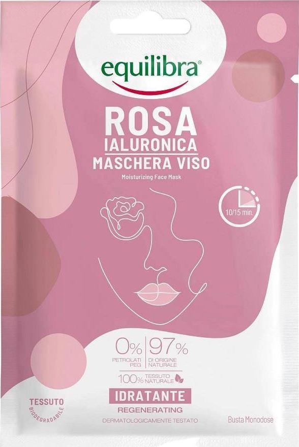 Equilibra EQUILIBRA_Rosa Regenerating Moisturizing Face Mask różana rewitalizująca maska na twarz z kwasem hialuronowym