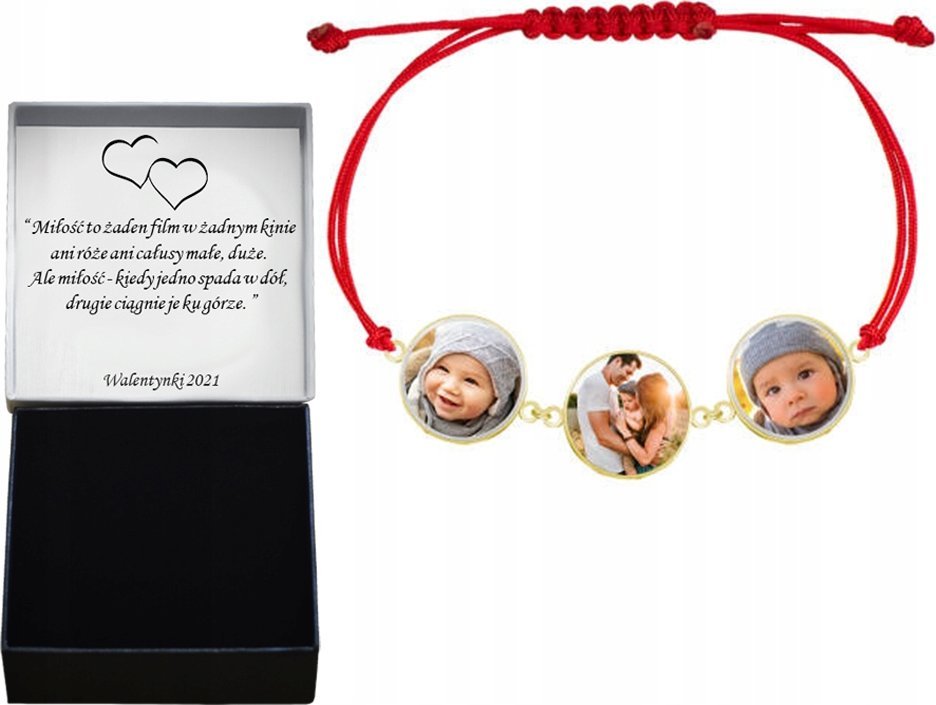Radziszewska Jewellery Bransoletka Złota ze Zdjęciem Personalizacja Foto Biżuteria 925 DEDYKACJA