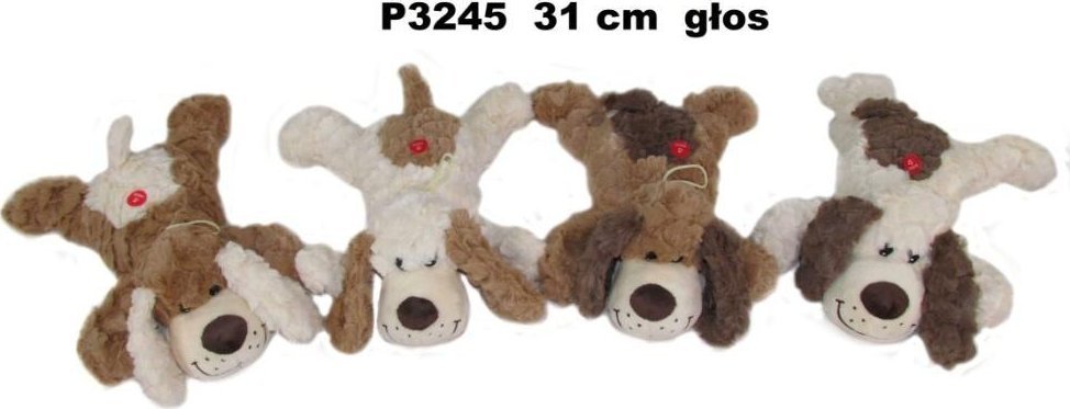 Pies z głosem leżący 31cm MIX