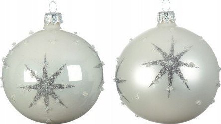 Kaemingk Bombka na choinkę świąteczna biała 8 cm