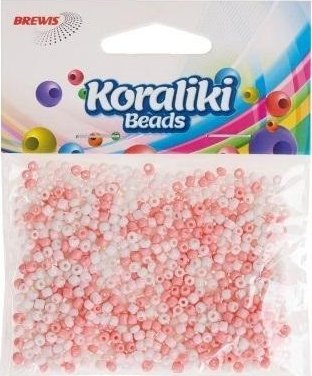 Koraliki akrylowe do nawlekania białe różowe 35mm