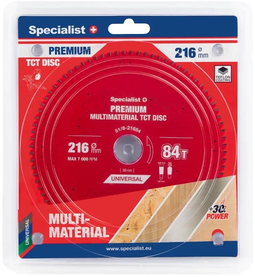 Specialist+ Tarcza tnąca 216x84Tx30mm Multimaterial Premium