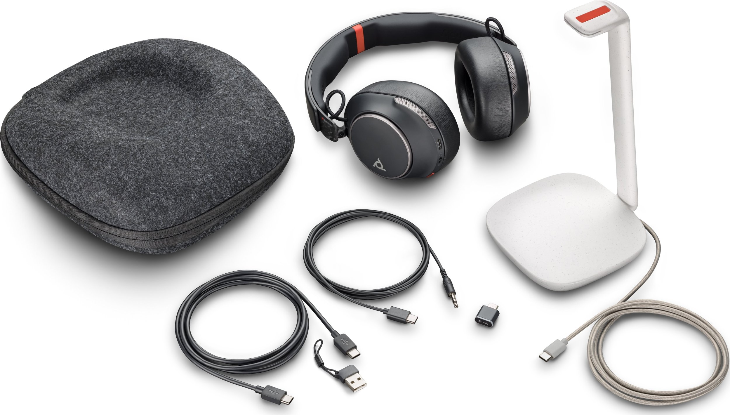 Słuchawki Poly Voyager Surround 85 - Voyager Surround 80 series - Headset - nausznicowy - Bluetooth - bezprzewodowy - aktywna redukcja hałasu - Adapte