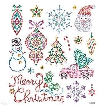 Naklejki z kryształkami Boże Narodzenie 17szt