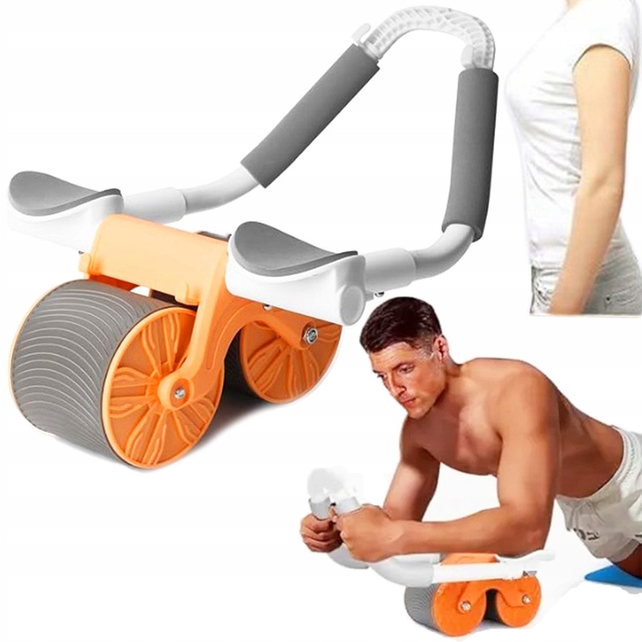 KÓŁKO DO ĆWICZEŃ BRZUCHA ROLLER z uchwytem na ramiona Automatyczny Uchwyt