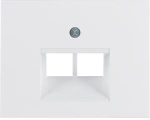 Hager Płytka do gniazda podwójnego UAE z zasuwami biały - 14097009