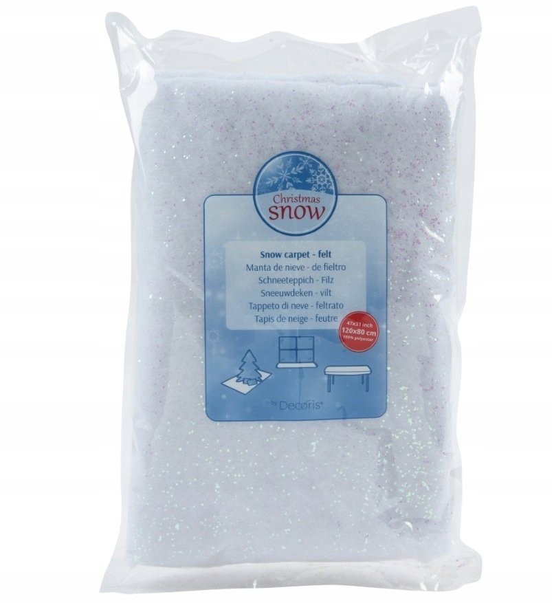 Dekoracja świąteczna Kaemingk Dywanik dywanik poliestrowy efekt śniegu 100x100cm 1szt