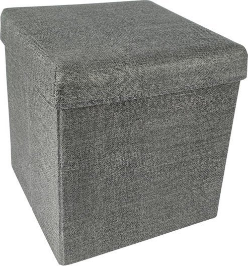 Pufa składana otwierana skrzynia pojemnik schowek 37x37x37 cm szara