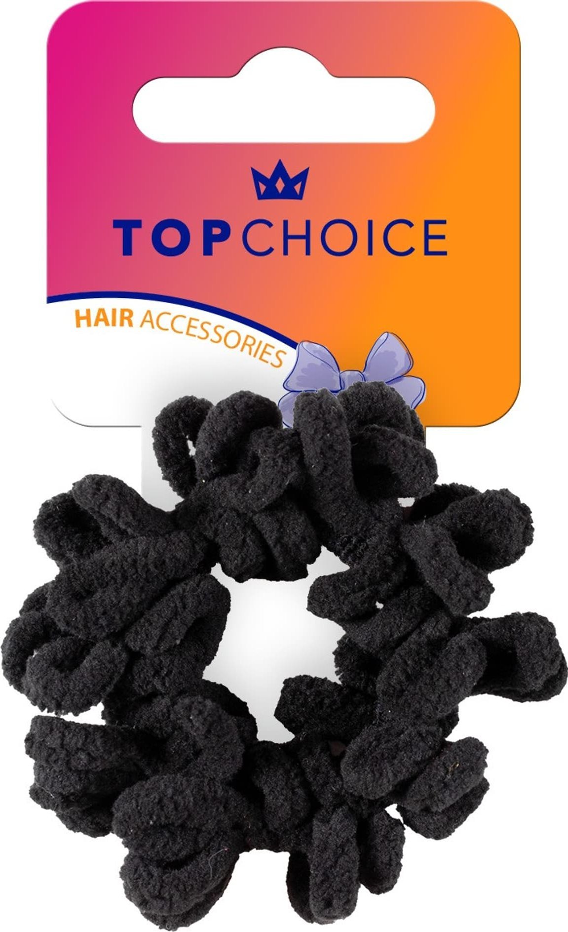 Top Choice TOP CHOICE Gumka frotka do włosów - czarna (20582)