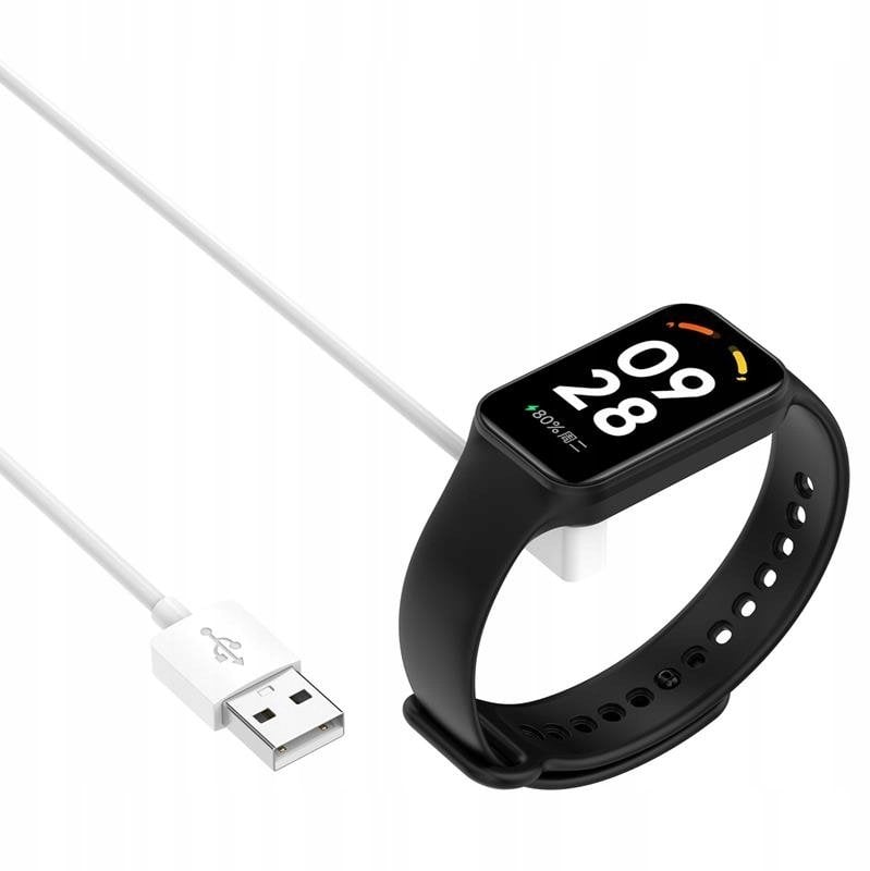 Ładowarka USB Mi Band / Smart Band 9/8/ 8 PRO, WHITE / BIAŁY, 60cm