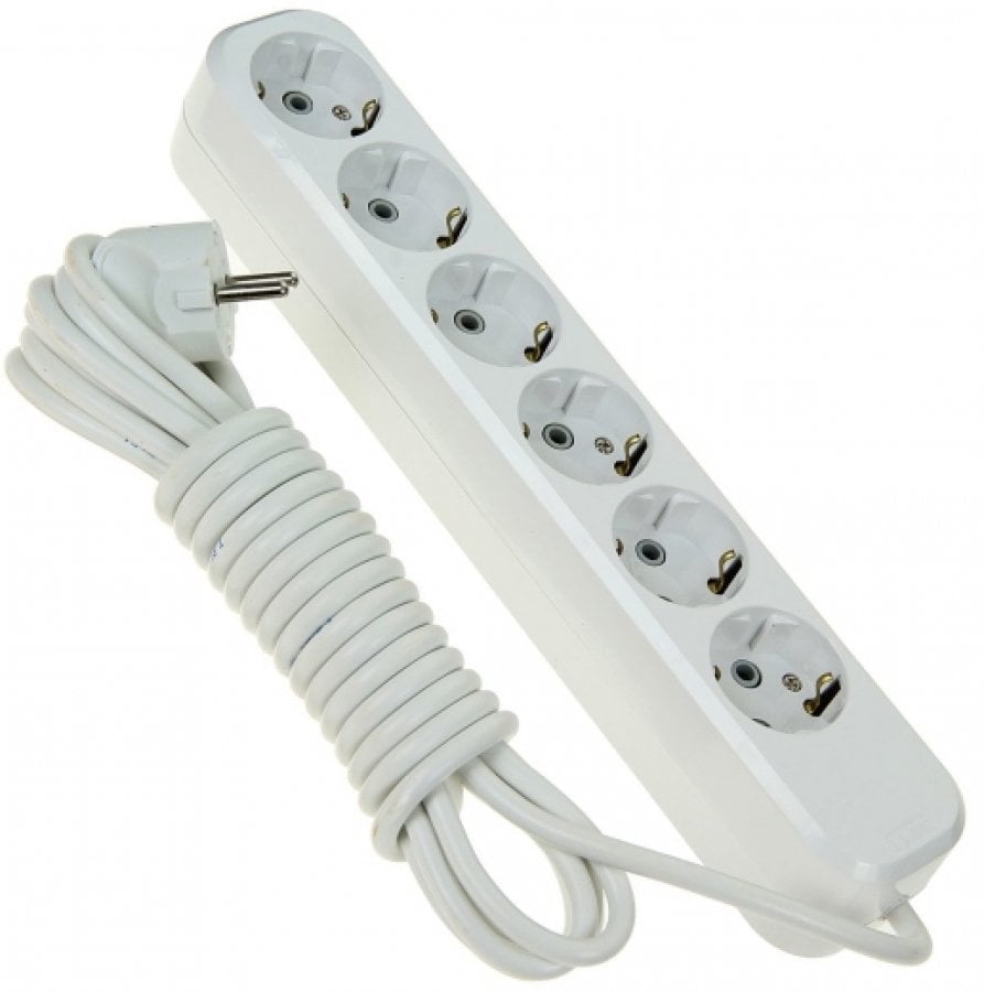 Belight Extension Cord with 6 sockets Earthed 3m 5901854565507