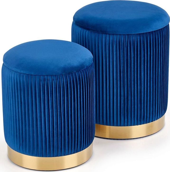 Elior Zestaw puf okrągłych Lora - granat